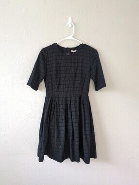 GAP Black Eyelet Fit-and-Flare Dress